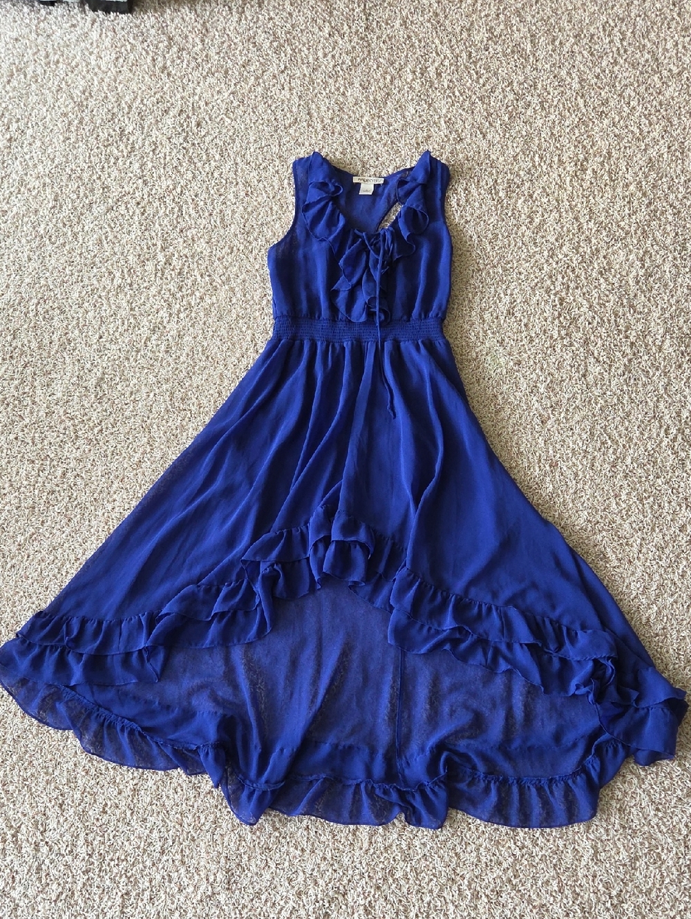 Arden B Royal Blue Ruffle High-Low Dress